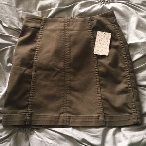 Free People Modern Femme Two Tone Green Skirt